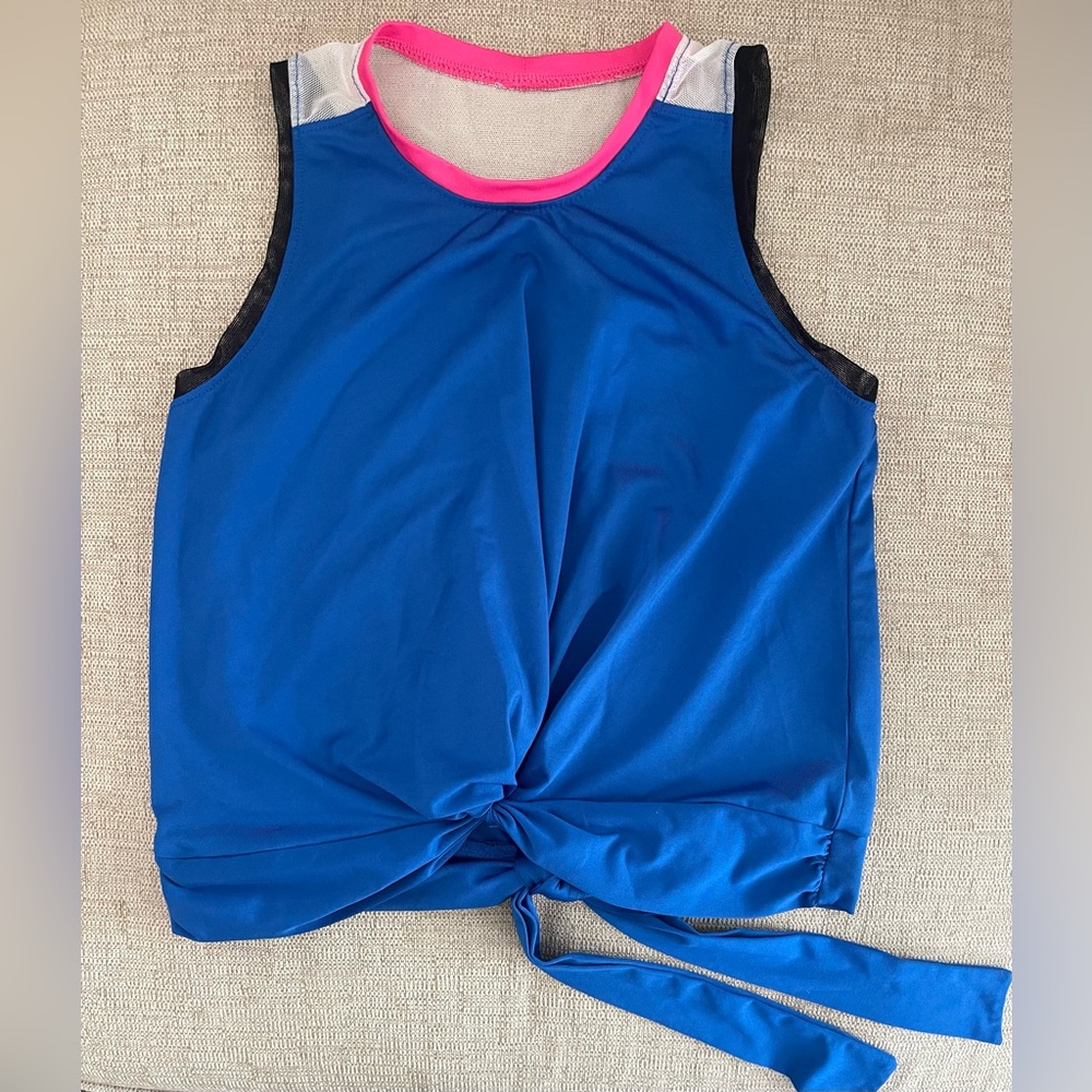 Lucky in love, girls tie back tank top size medium. EUC